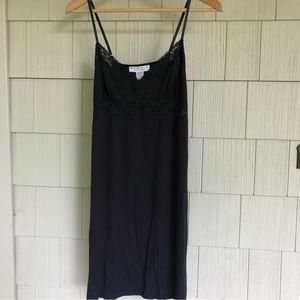 Morgan Taylor Intimates Modal Black Lace Trim Nightgown - Sz M
